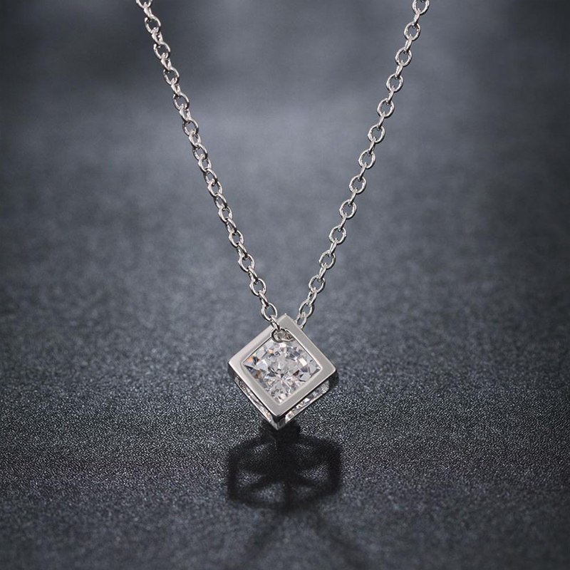 European and American fashion exquisite size square pendant Zircon crystal classic wild sweater chain