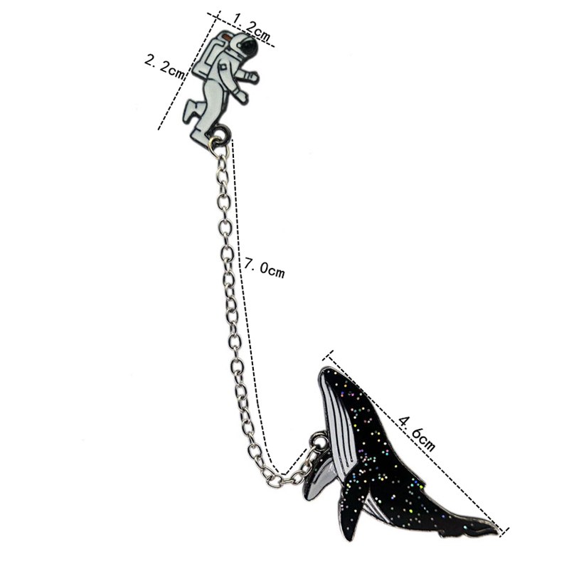 The new cosmic space whales cartoon badge xionghua metal alloy Clothing collar pin The astronaut drip brooch
