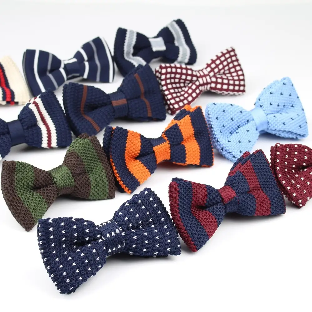 New Style Men Women Knit Bowtie Adjustable Butterfly Double