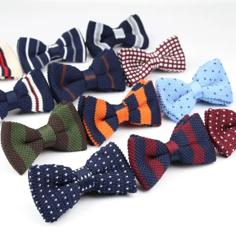 New Style Men Women Knit Bowtie Adjustable Butterfly Double