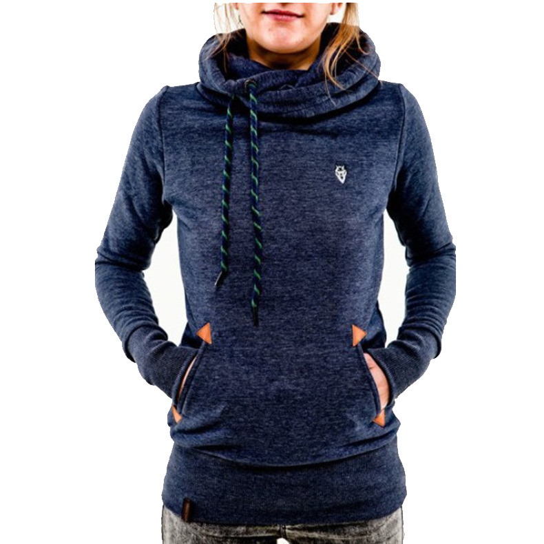Fashion hooded long sleeve embroidered hooded sweater