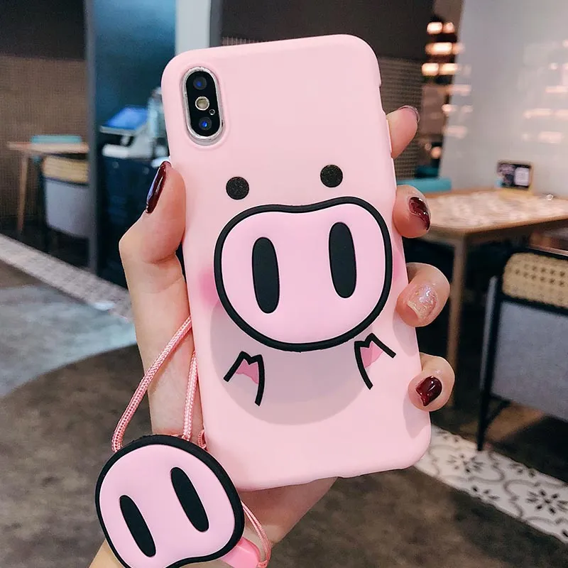 Compatible With Compatible With , Funny Cartoon PigCase For X XS Max XR Case For7 6s 8 8 Plus Cover Cute Nose Soft Back Cases Animal Capa – image 2