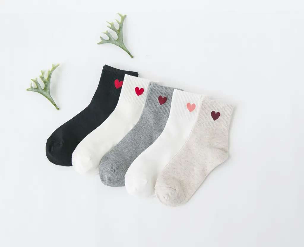 Korean wild tube socks female 200 needle cotton love - Set-Uniform Code
