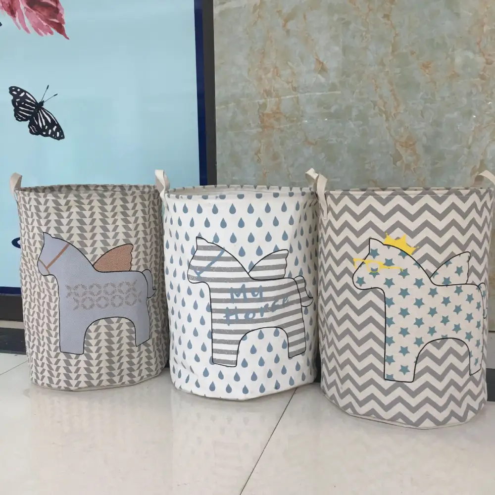 Cotton Linen Art Five-pointed Star Horse Clothing Storage Bucket