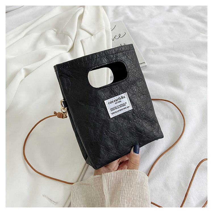 Small Fashion All Match Kraft Paper Mobile Phone Bag Black - Shop at LoveMi