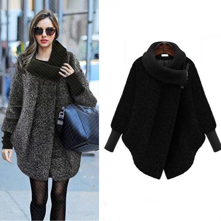 European and American style autumn and winter new women's wool collar wool coat