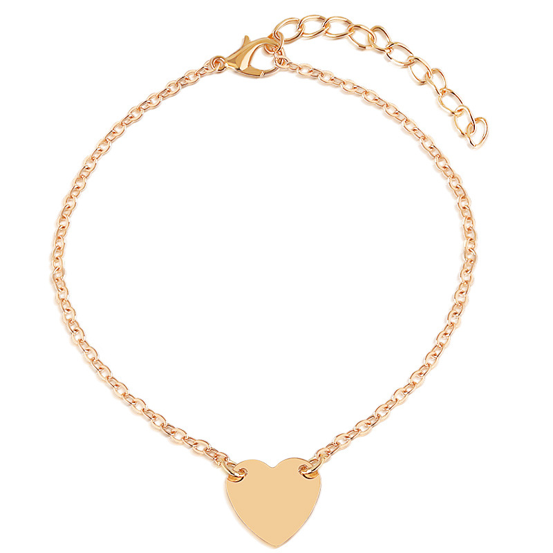 Simple love heart heart bracelet anklet