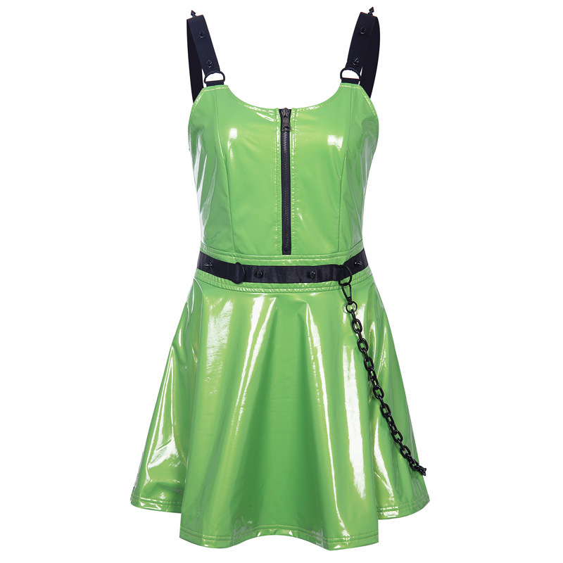 Personalized chain stitching ribbon dress women's A-line skirt