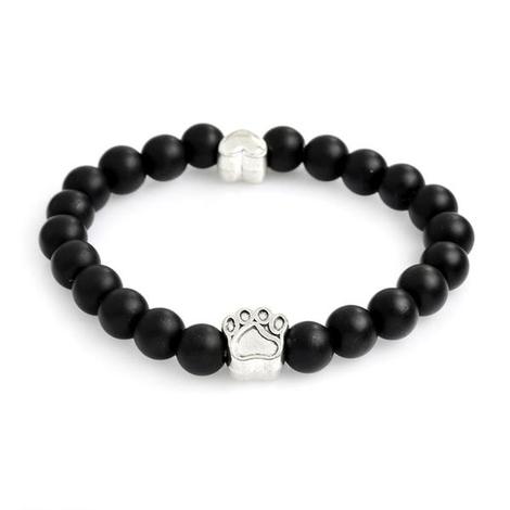 Natural Stone Memorial Dog Paw Bracelet