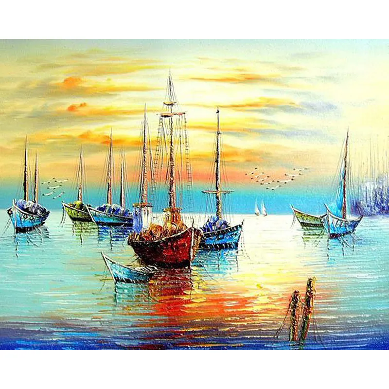 Malen Nach Zahlen - Boote - No Frame