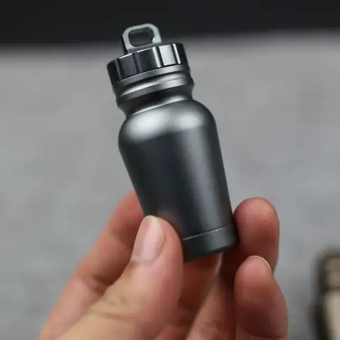 Outdoor Medicine Bottle Aluminum Alloy Survival Pills Full Waterproof