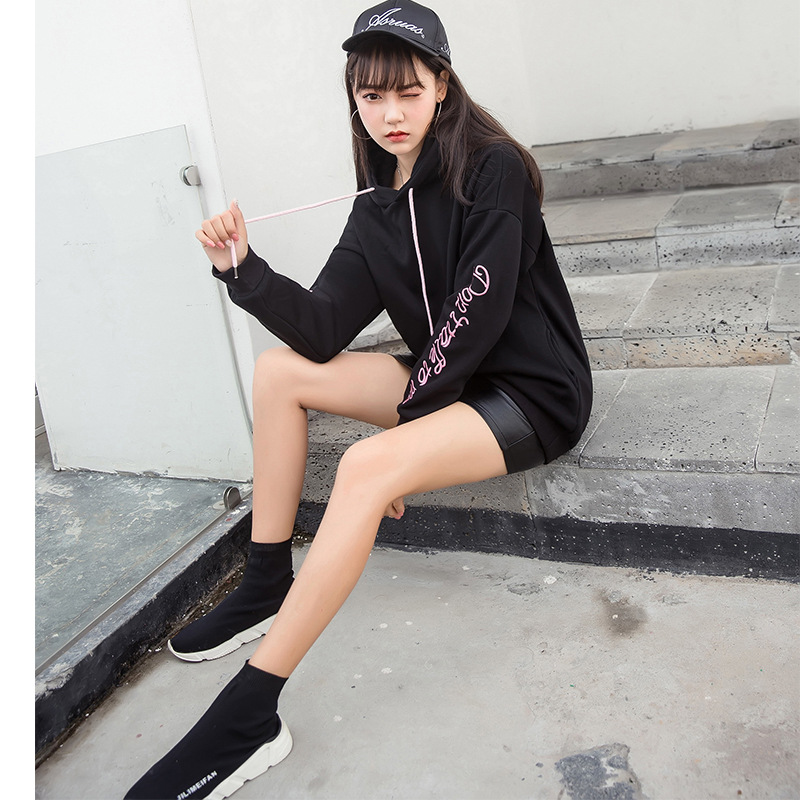 Sweater autumn and winter new hooded sweater female Korean version of the hoodie loose pullover thick section