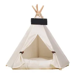 cat kennel wooden pet nest - White No Cushion - View 1