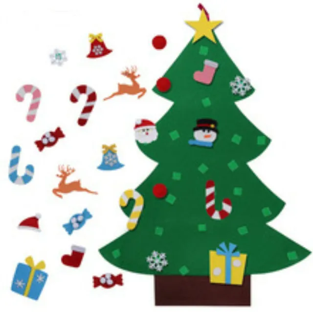 DIY Felt Christmas Tree New Year Toddler Kids Handmade Gift Toys Door Wall Hanging Ornaments Holiday Party Home Decor Set 1 Pack Us - Shop at LoveMi