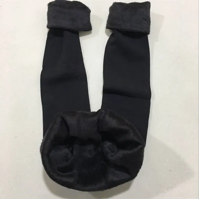 Autumn and winter plus velvet thickened pearl velvet leggings women's high waist was thin outside wearing stepping feet to keep warm Black - Shop at LoveMi