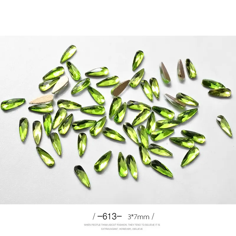 3D Nail Art Rhinestones Long Water Drop