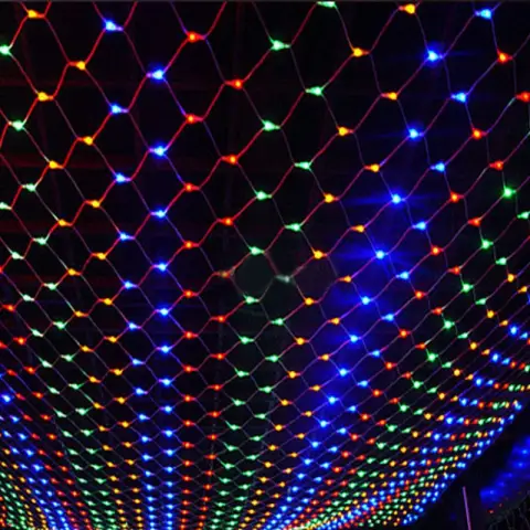 Christmas Led Lights String Outdoor Waterproof Fishnet Full