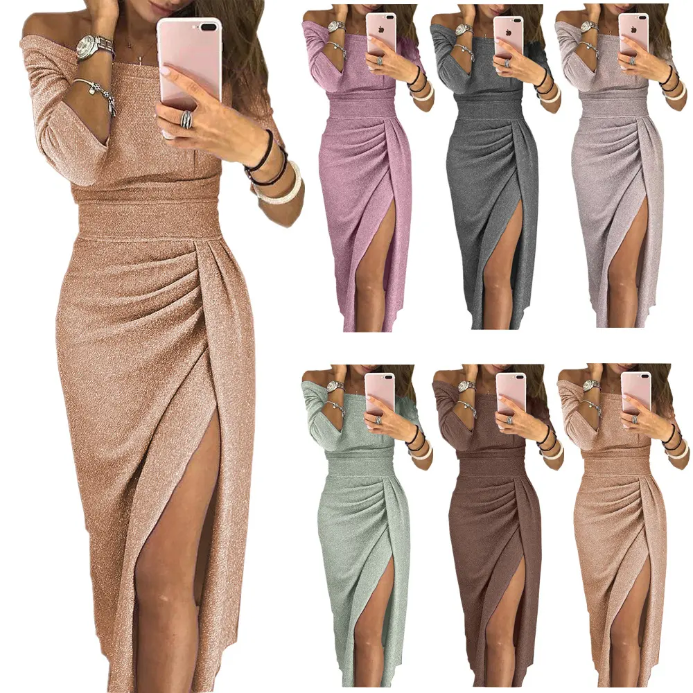 Ladies Bag Hip Neck Collar Dress Bright Crystal Skirt