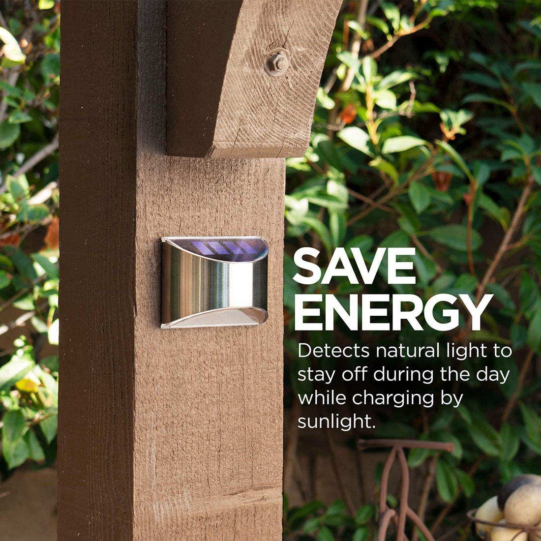 4PCS Super Bright Solar Powered Door Fence Wall Lights LED Outdoor Garden Lamp