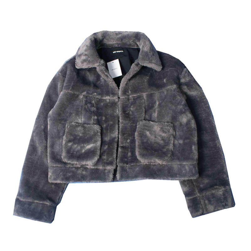 INS with the same paragraph OVERSIZE hip hop 90S retro national tide brand silhouette autumn and winter couples plush jacket