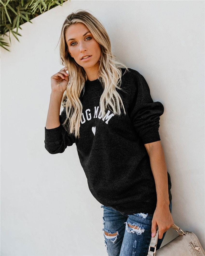 Fashion women's long-sleeved letter print sweater