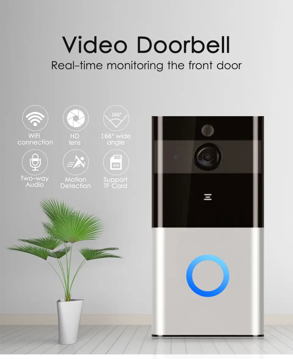 Marlboze 720P WIFI Visual Doorbell Wireless Intercom