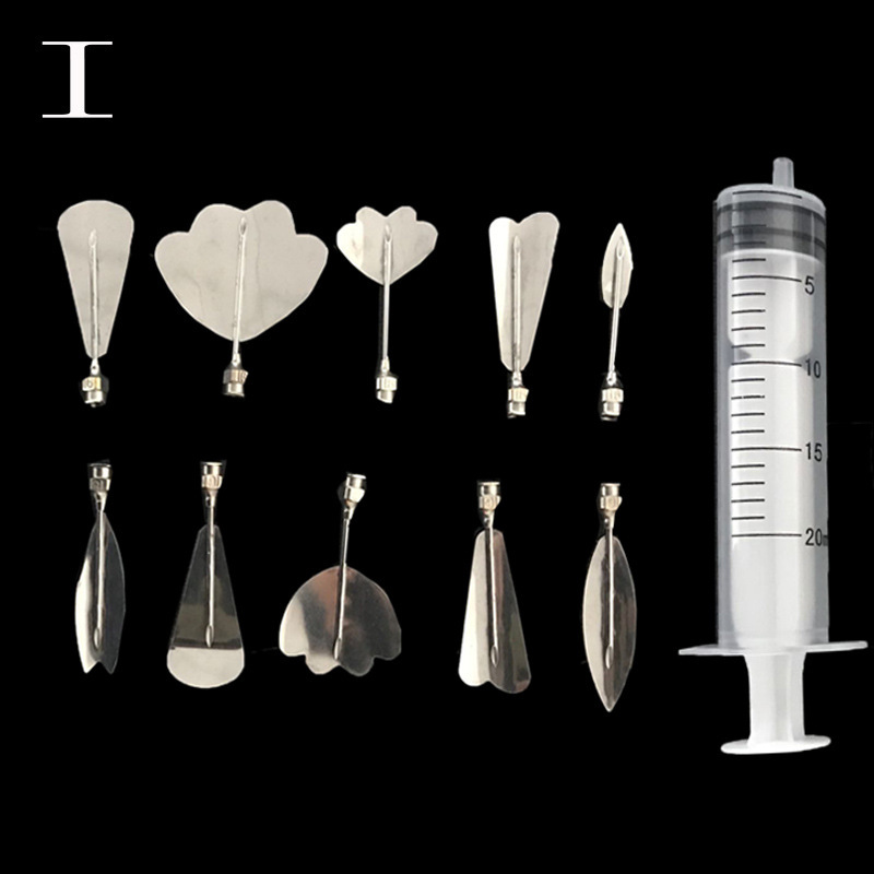 New 3d Jelly Mould Cake Fondant Flower Art Tools Set of 10 Needle Tubes Jelly Flower Utility Knife