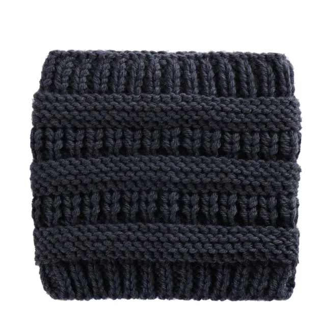 Women Headwrap Ponytail Beanies Hat Winter Warm Ear Warmer Head Wrap Casual Crochet Turban Hats Female Soft Knit Woolen Caps Dark Gray - Shop at LoveMi