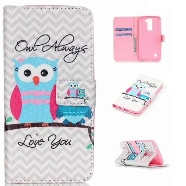 Cartoon Print Painted Protective Cover Printed Owl Leather Case