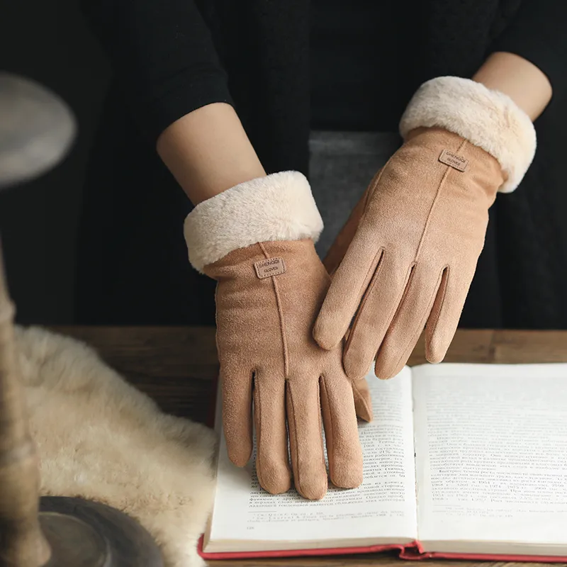 Gloves Female Autumn and Winter Warm Korean Version Plus