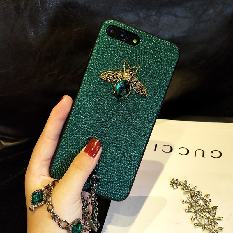 Funda de celular con cristales y abeja para móvil