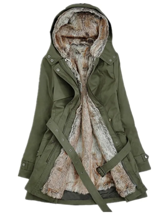 Casual Ladies Basic Coat jaqueta feminina jacket Warm Long Sleeve women parkas cotton Women Winter Jacket Army Green - Shop at LoveMi