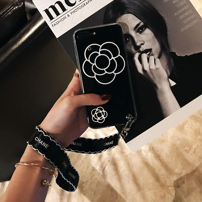 Funda espejo iPhone 6 6s con cordón moda coreana