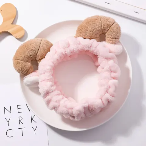 Soft Horns Hair Band Cute Female Face Makeup Cleansing