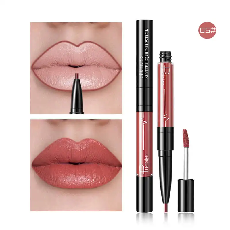 Pudaier Matte Lip Gloss Liner 2 in1