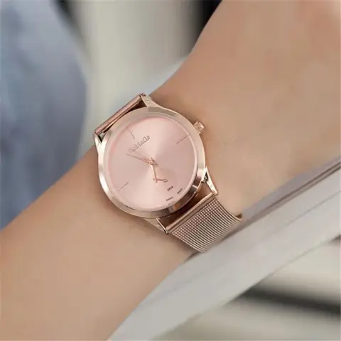 Fashion Alloy Belt Mesh Watch Unisex Women's Watches Minimalist