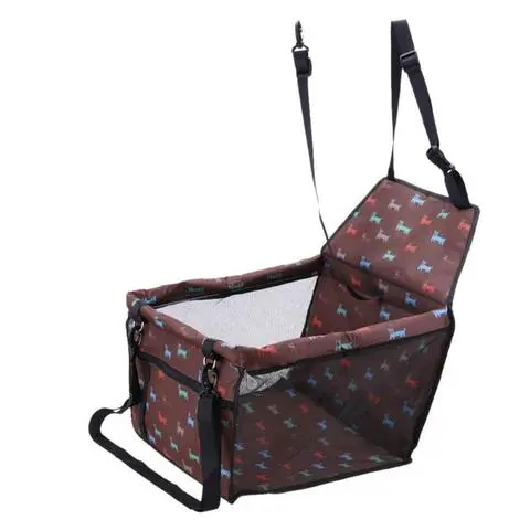 Waterproof Dog Carrier Seat Long Journeys Brown Wiht Dog Print - Shop at LoveMi