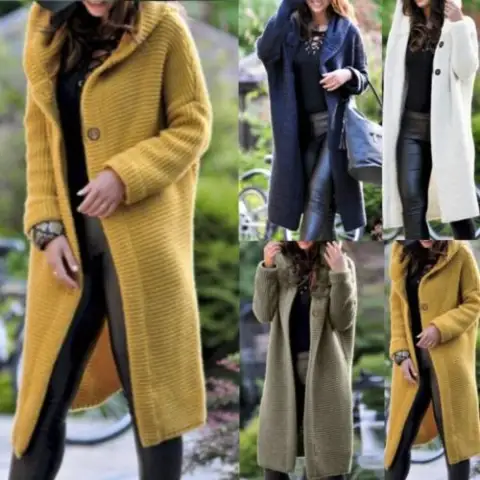 NEW Women's Baggy Cardigan Coat Tops Ladies Chunky Knitted