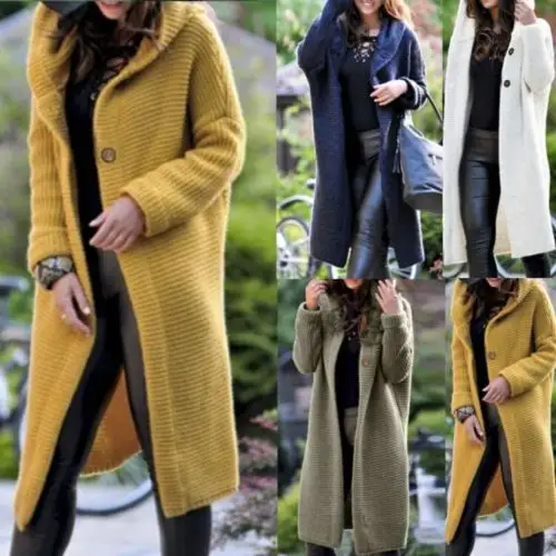 NEW Women's Baggy Cardigan Coat Tops Ladies Chunky Knitted