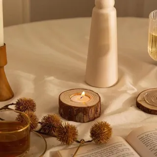 Simple Modern Pastoral Wood Candle Holder