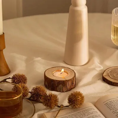 Simple Modern Pastoral Wood Candle Holder