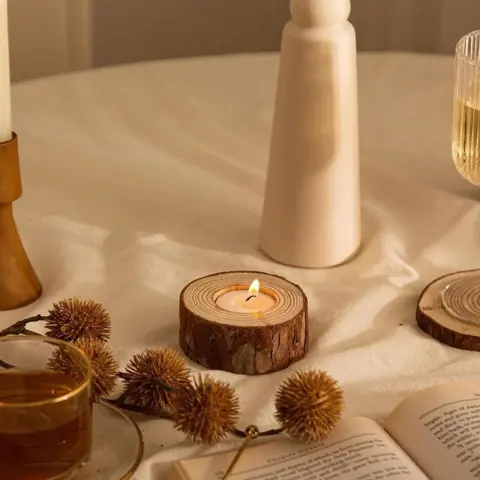 Simple Modern Pastoral Wood Candle Holder