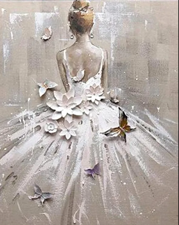 5D Diamond Painting Lady In White White - Shop at LoveMi
