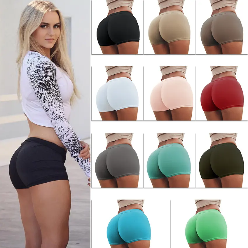 High Waist Stretch Fitness Yoga Gym Shorts Seamless Short
