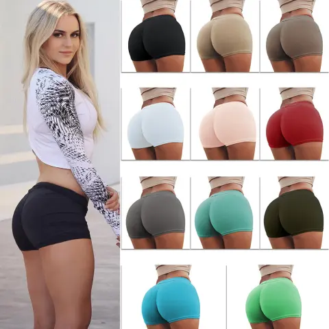 High Waist Stretch Fitness Yoga Gym Shorts Seamless Short