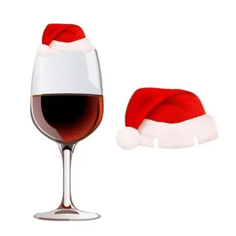 10PcsLot Paper Red Christmas Hat Wine Champagne Tipple Cup Card Christmas Party Table Decor DIY Decorations For Home – image 6