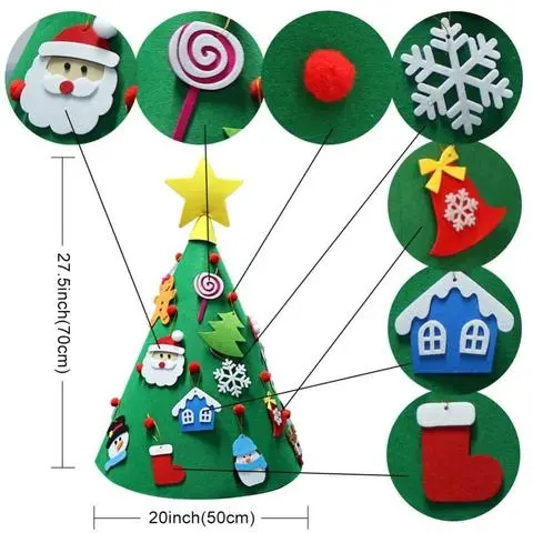 Felt Christmas Tree Three-dimensional Christmas Tree Pendant Children's Puzzle Handmade DIY – image 9