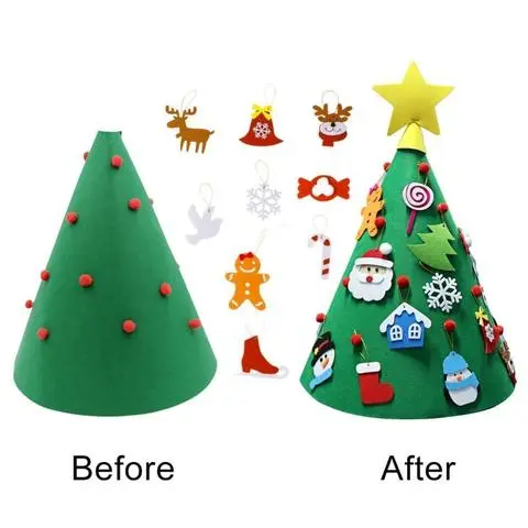 Felt Christmas Tree Three-dimensional Christmas Tree Pendant Children's Puzzle Handmade DIY – image 7