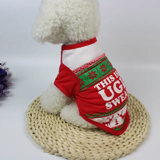 Pet clothes Teddy clothes autumn puppies clothes Christmas cute two legged clothes Red - Shop at LoveMi
