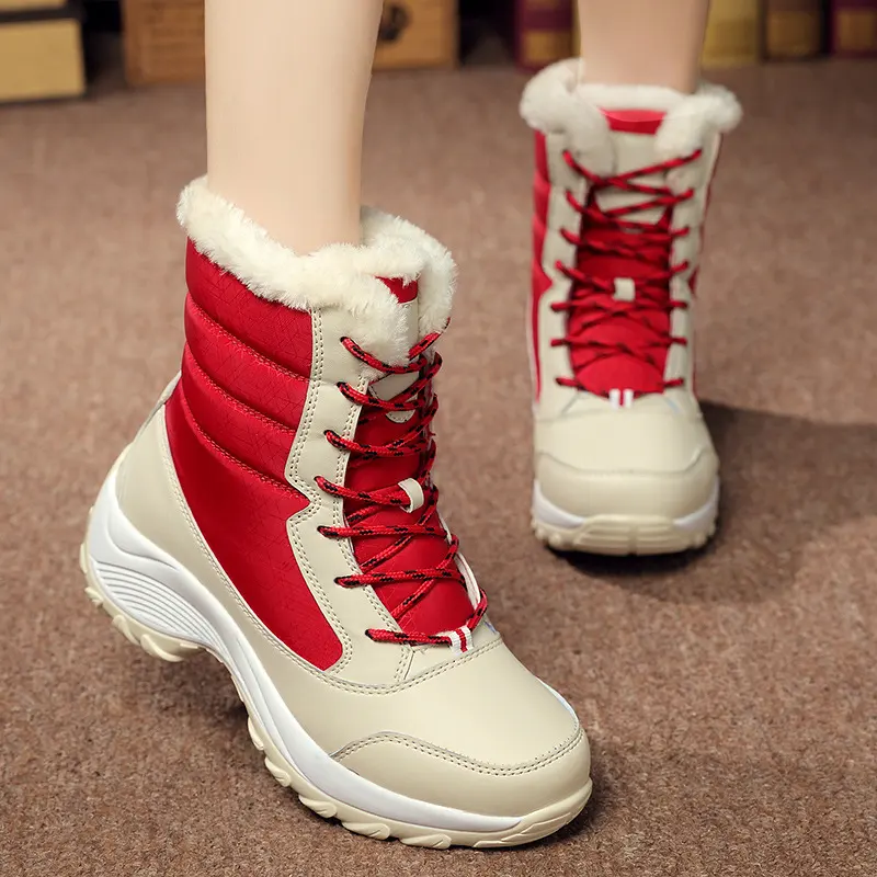Snow Boots Female High to Help Waterproof Ladies Cotton